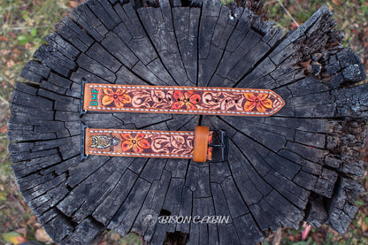 Handcrafted tooled leather Apple Watch band with intricate detailing, custom-made for a stylish and durable upgrade. Perfect for Apple Watch users seeking a unique, artisan leather strap , western tooled apple  watch bands, handmade leather straps, handcrafted leather tooled apple watch bands, tooled leather watch bands , handmade leather apple watch bands, hand tooled watch strap 