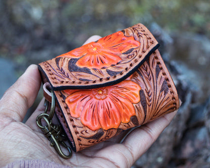 Tooled leather Airpods case, hand tooled leather airpods  case, handmade tooled leather , leather airpod case , western tooled airpods case , western floral tooled, airpod pro case, leather airpod pro 2 case, leather carved airpod case 