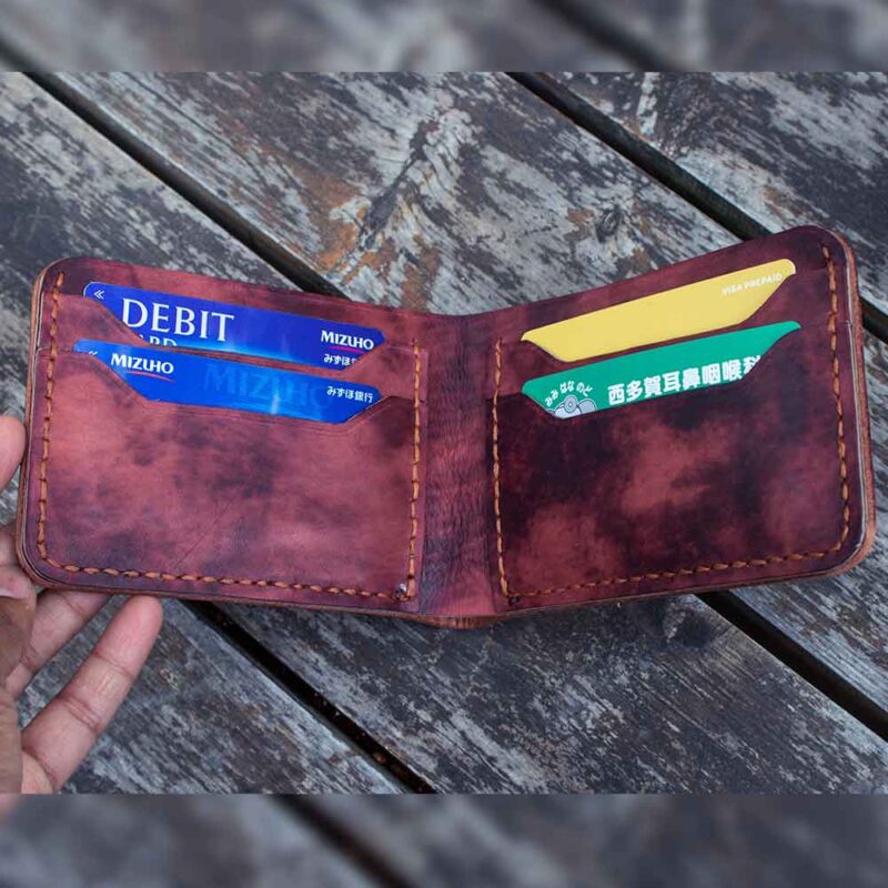 Leather carved credit card holder